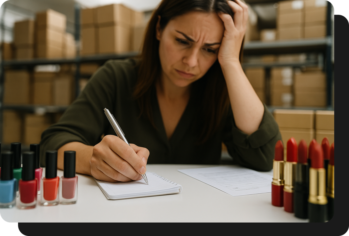 Atacadista de cosméticos recebendo pedidos manualmente sem vendasxatacado.com.br