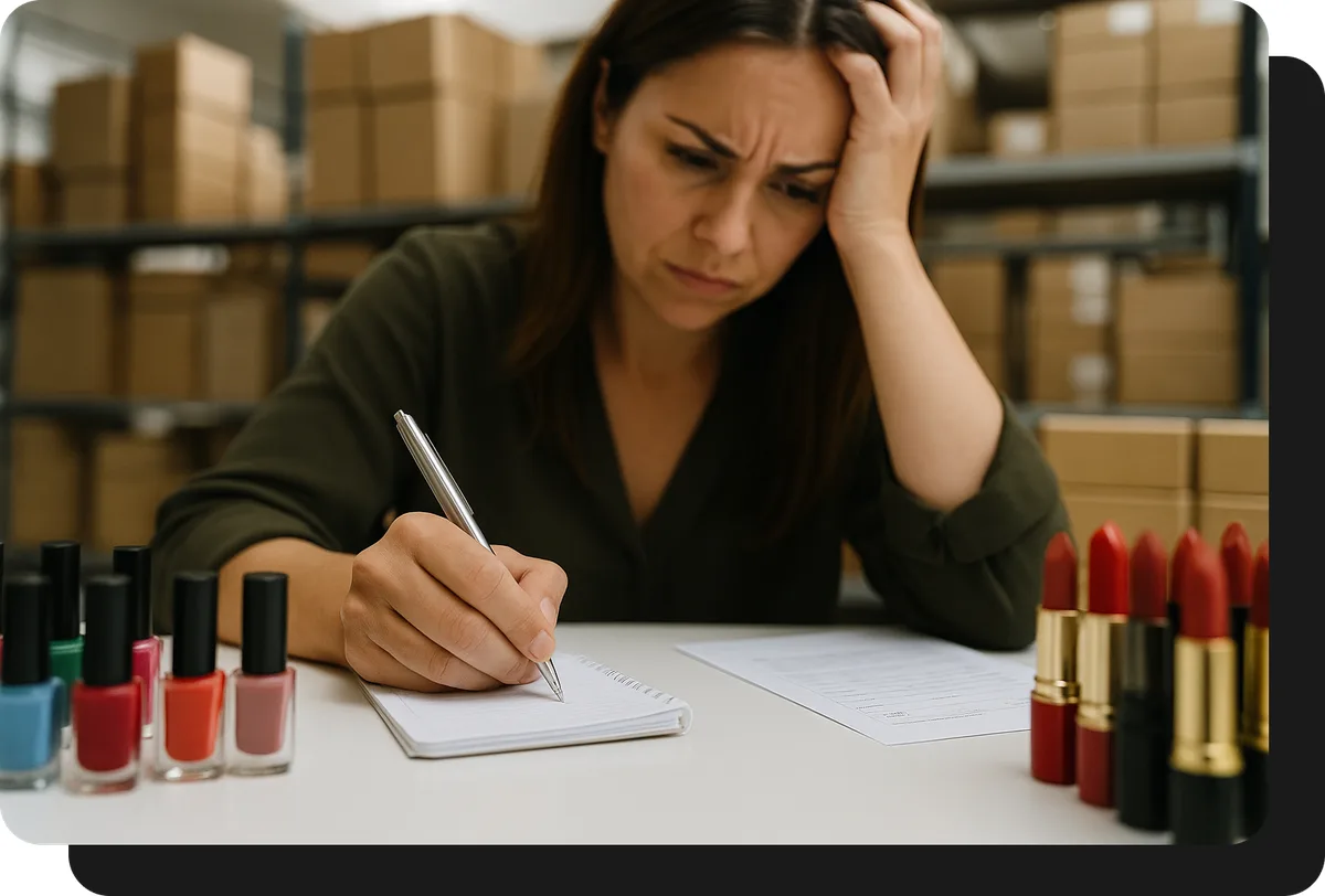 Atacadista de cosméticos recebendo pedidos manualmente sem vendasxatacado.com.br
