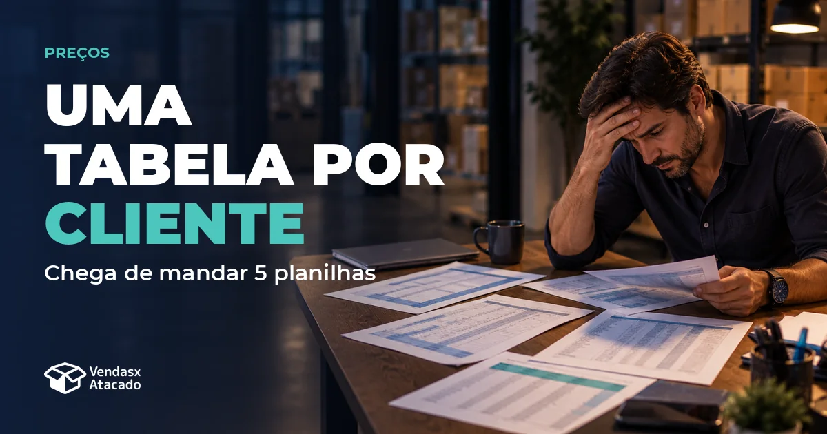 Capa: Uma tabela por cliente. Chega de mandar 5 planilhas