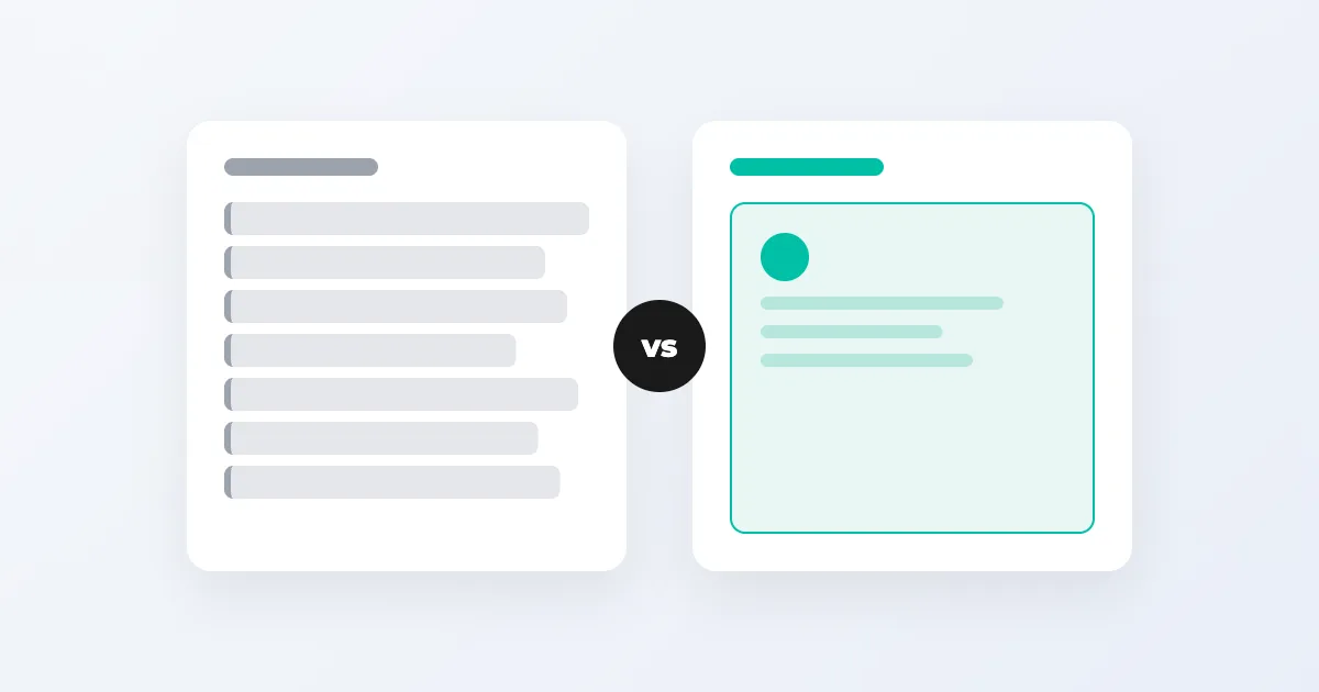 Ilustração comparativa: à esquerda uma pilha alta de blocos que representa uma plataforma enterprise montada em camadas, à direita um único cartão que representa uma plataforma de atacado B2B pronta para usar, com um «vs» no meio