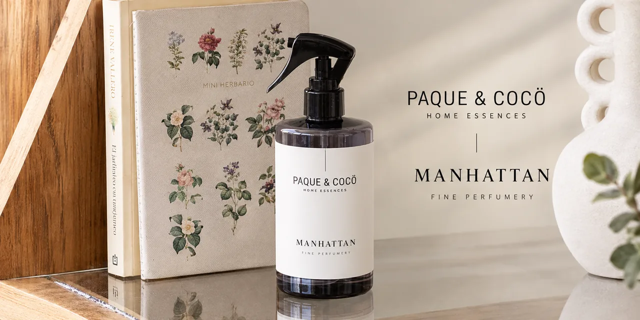 Home spray Manhattan da Paque & Cocö, marca de aromas para casa que vende no atacado com sua loja B2B na VendasxAtacado