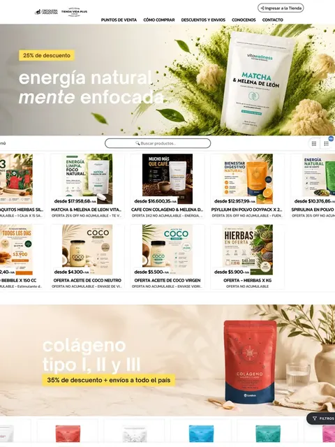 Portal atacadista de drogaria Tienda Vida Plus criado com VendasxAtacado — suplementos e produtos naturais com descontos por quantidade