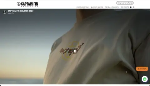 Loja atacadista de surf e lifestyle Captain Fin, criada com VendasxAtacado