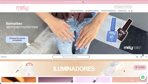 Loja atacadista de cosméticos Mely, criada com VendasxAtacado