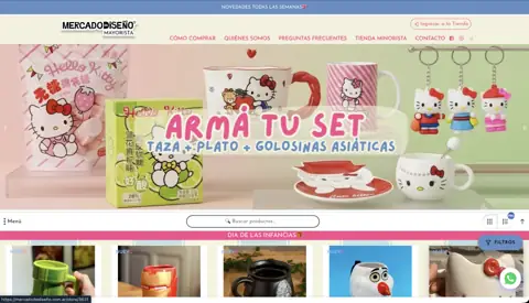 Loja atacadista de presentes e design Mercado Diseño, criada com VendasxAtacado
