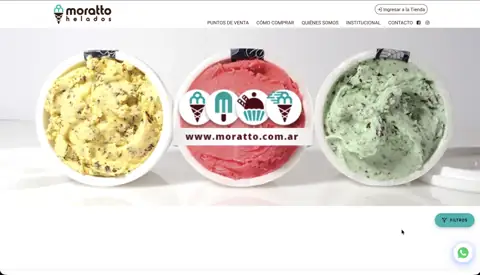 Loja atacadista de sorvetes Moratto, criada com VendasxAtacado