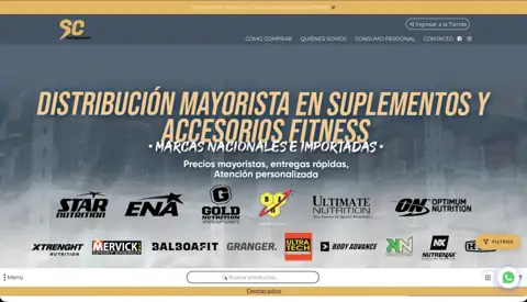 Loja atacadista de suplementos esportivos SC Distribuciones, criada com VendasxAtacado