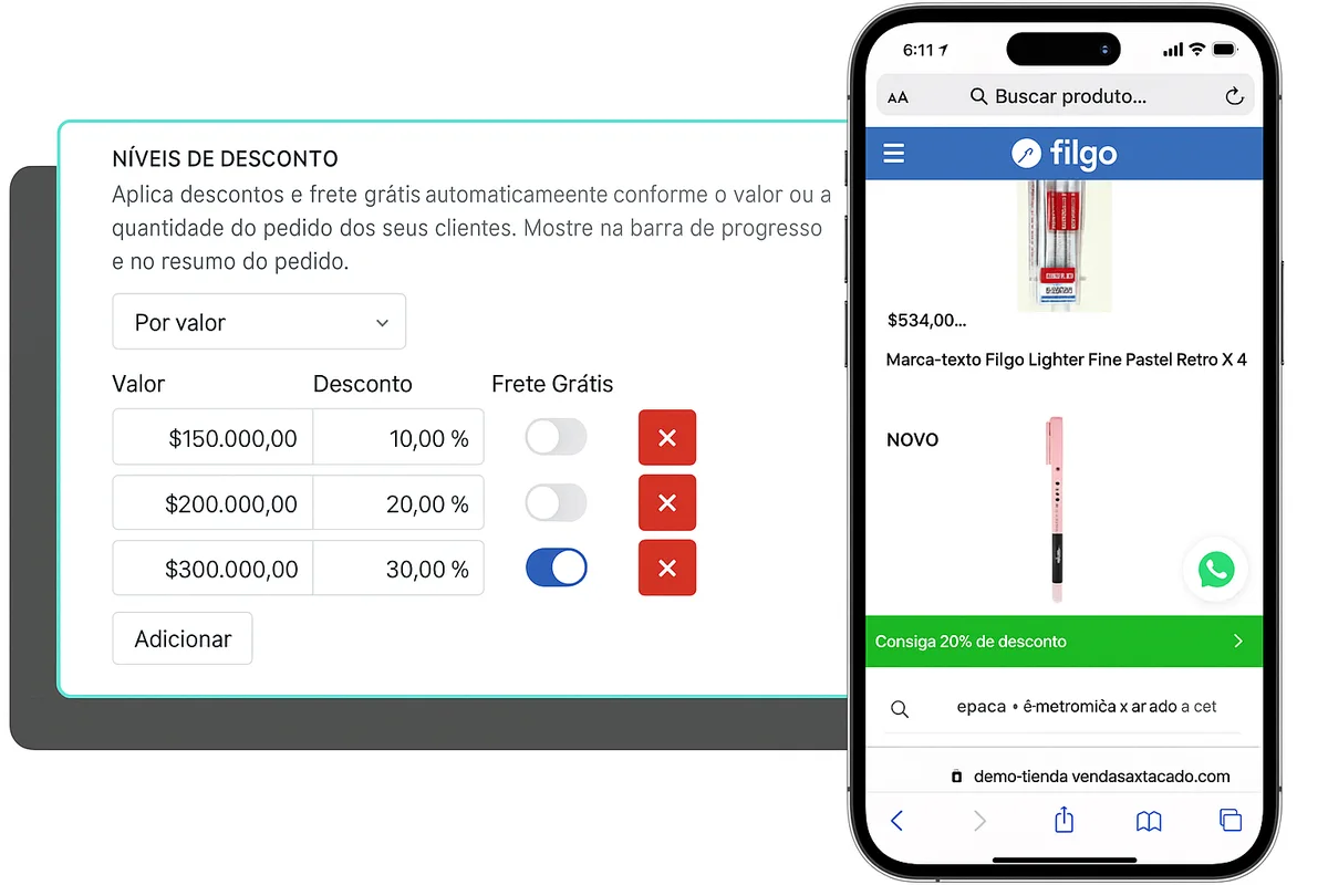 Sistema de descontos automáticos e condições personalizadas por cliente