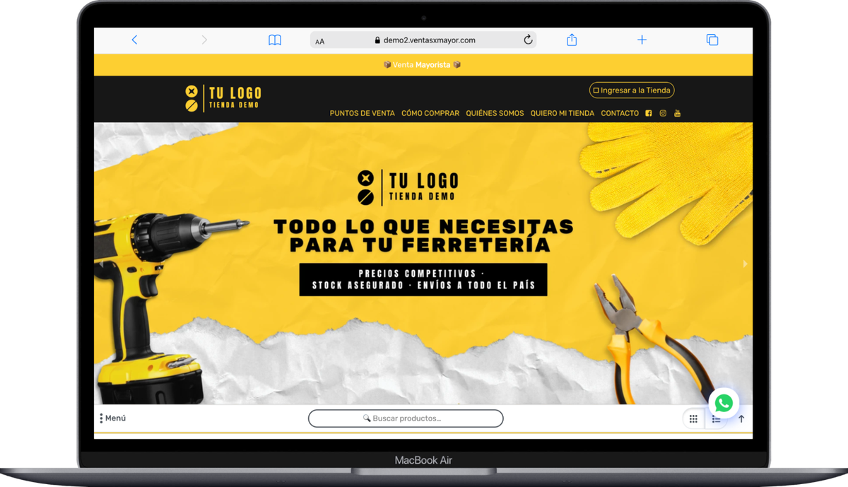 Loja de demonstração de hardware por atacado feita com vendasxatacado.com.br