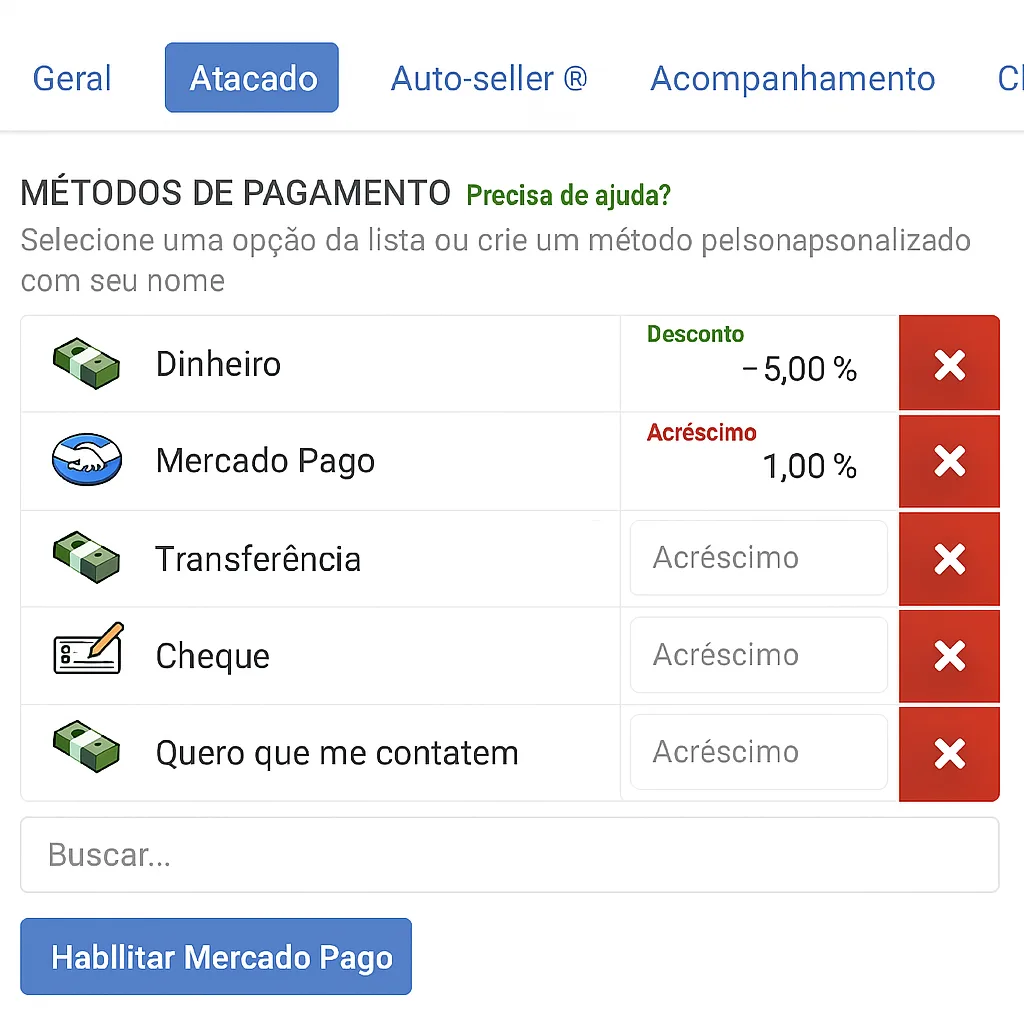 Mercado Pago activation screen