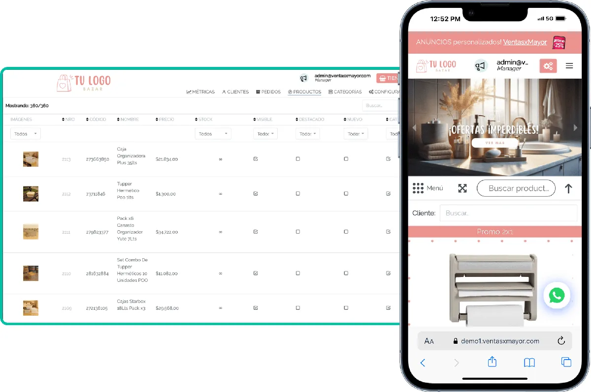 Gestão de produtos e catálogos atacadistas com controle de inventário