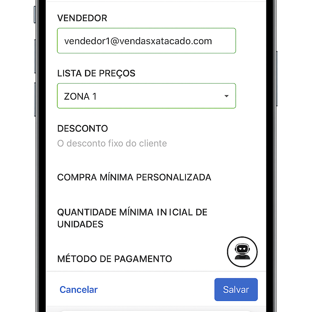 Atribuir vendedores a clientes B2B no sistema VendasxAtacado