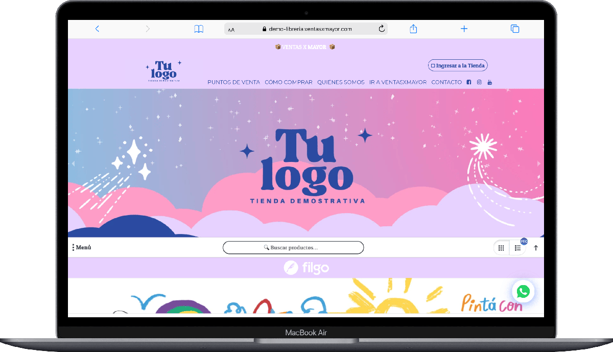 Loja de demonstração de livraria feita com vendasxatacado.com.br