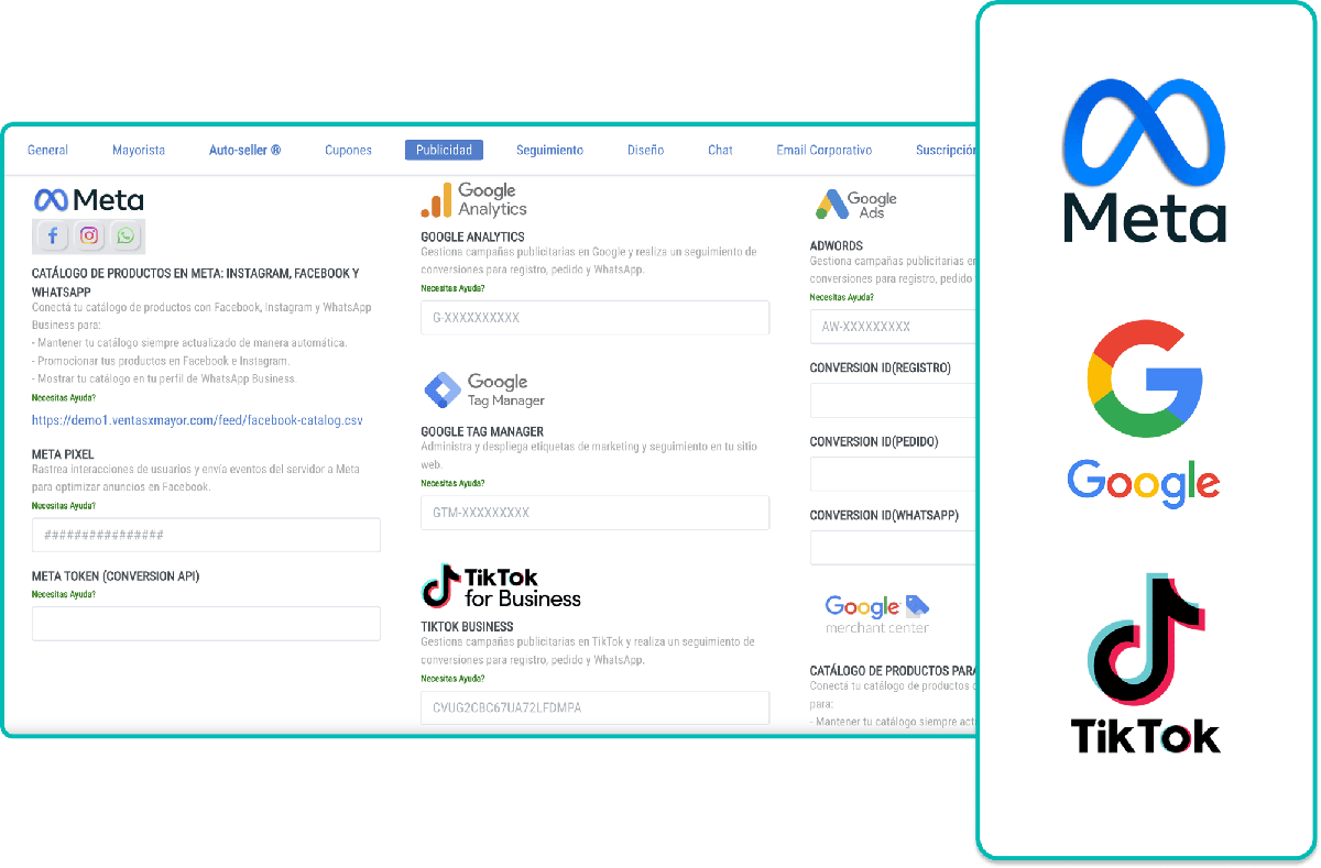 Anúncios publicitários e métricas no Meta, Google e Tik Tok
