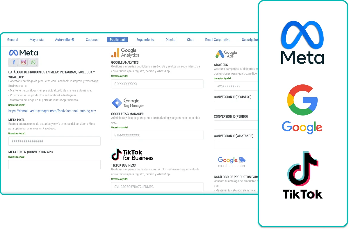 Anúncios publicitários e métricas no Meta, Google e Tik Tok